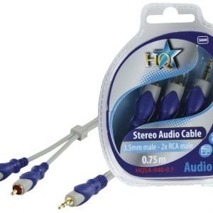 3.5mm stereo uros - 2x RCA uros johto 0.70 m