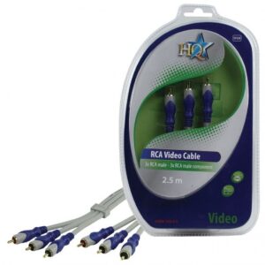 3x RCA uros Komponentti video johto 2.50 m