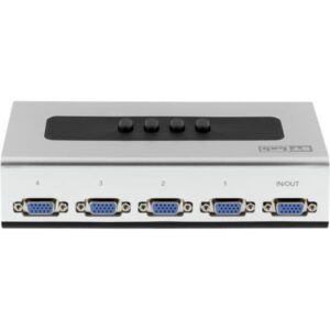 4x1 Signal Switch manuaalinene kaksisuunt. VGA-kytkin hopea/musta