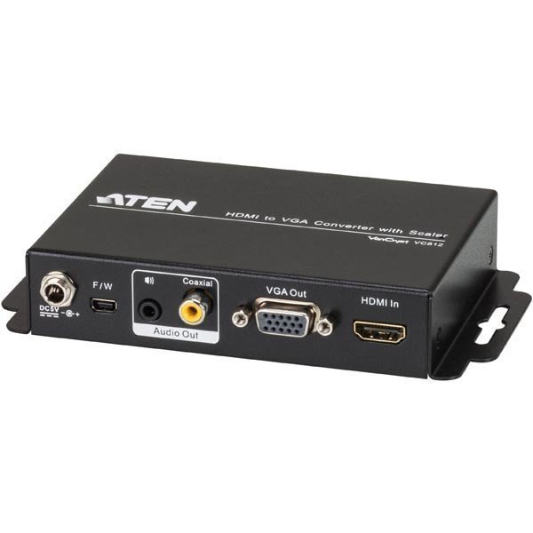 ATEN VC812 signaalinmuunnin HDMI - VGA ja ääni 1080p musta