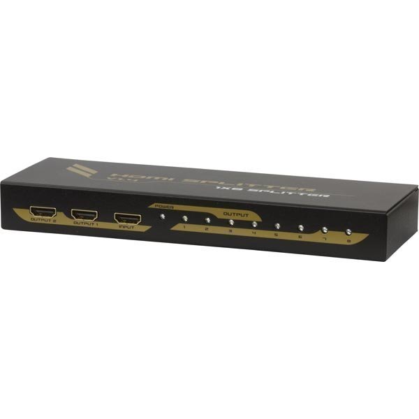 Aktiivien 8-portin HDMI-jakaja 1 laite > 8 HDMI 1.4 4K 3D musta