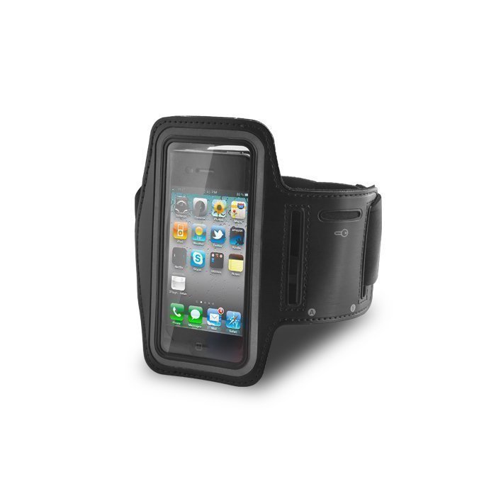 Arm Case iPhone 3 ja 4 Käsikotelo - Laadukasta Keinonahkaa - Musta