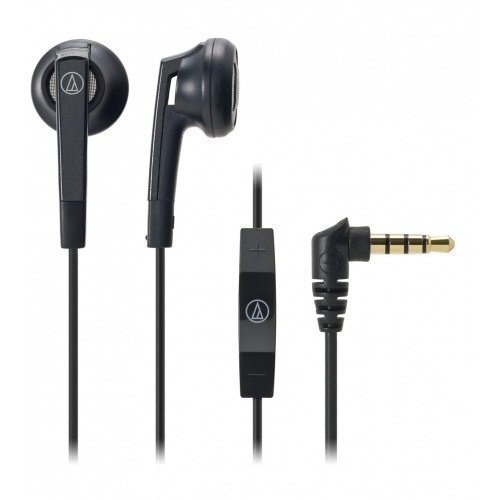 Audio-Technica ATH-C505i Earbuds with Mic3 for iPhone Black