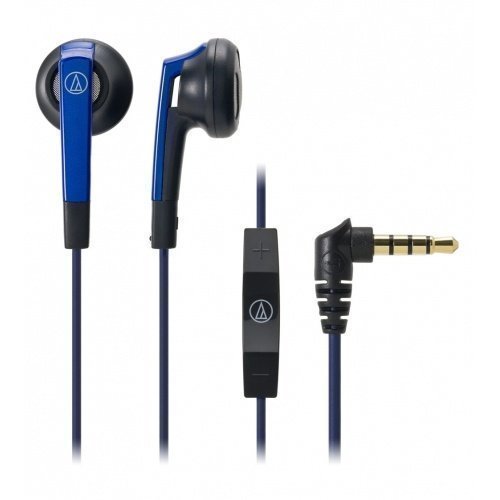Audio-Technica ATH-C505i Earbuds with Mic3 for iPhone Blue