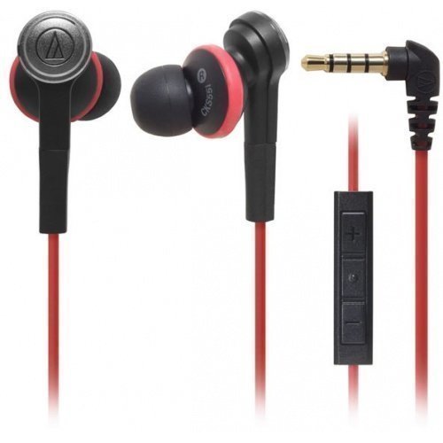 Audio-Technica ATH-CKS55i In-Ear with Mic3 for iPhone Black / Red
