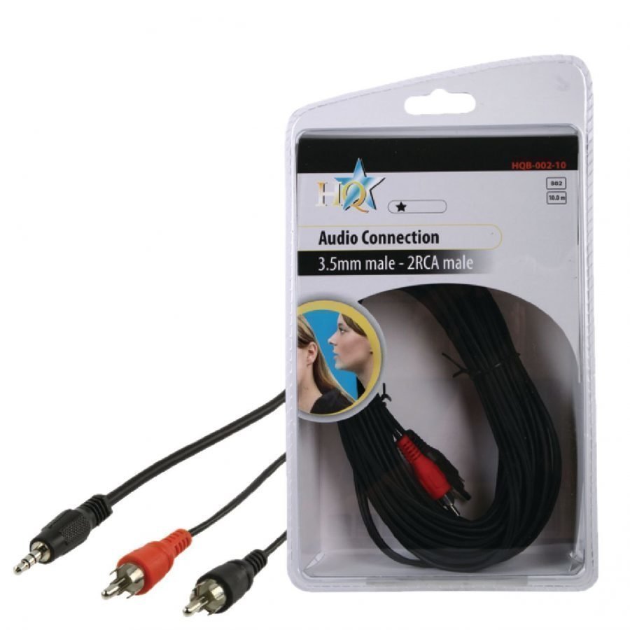 Basic audio johto 3.5mm uros - 2x RCA uros 10.0 m