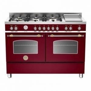 Bertazzoni Heritage Kaasuliesi 120 cm + Sähköinen Tepanyaki Viininpunainen