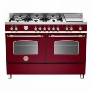 Bertazzoni Heritage Kaasuliesi 120 cm + Sähköinen Tepanyaki Viininpunainen