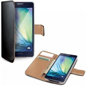 Celly Wallet Case Galaxy A3 Musta / Beige