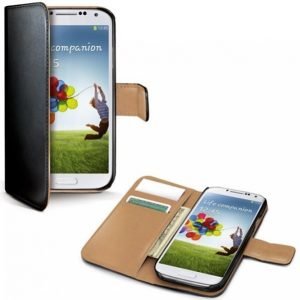 Celly Wallet Case Galaxy S4 Musta / Beige