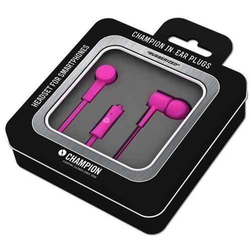 Champion HSZ200 Rubberized In-Ear with Mic1 Pink