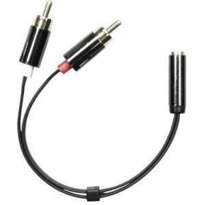 DELTACO 3 5mm na - 2xRCA ur 0 1m musta