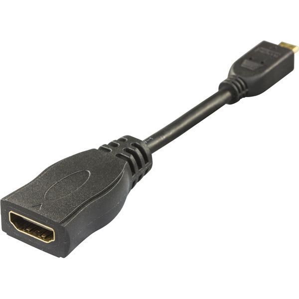 DELTACO HDMI High Speed sovitin Micro HDMI ur - HDMI na 0 1m musta