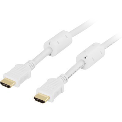 DELTACO HDMI-kaapeli 1.4 4K Ethernet 3D paluuääni valk 1 5m