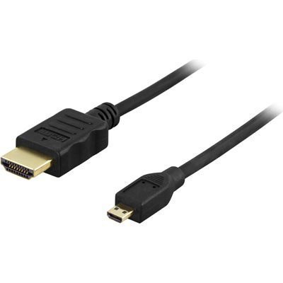 DELTACO HDMI-kaapeli 1.4+E 19-pin u-Micro 19-pin u 1080p musta 3m