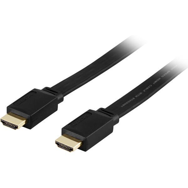 DELTACO HDMI-kaapeli Std+Eth 19-pin u-u 1080i litteä mu 10m