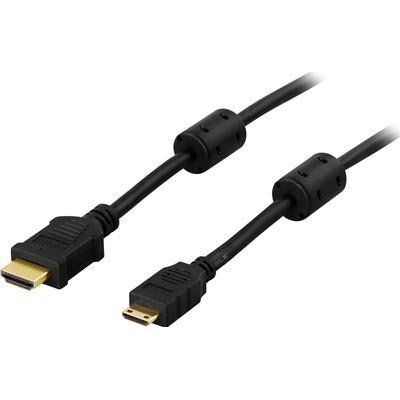 DELTACO HDMI-kaapeli v1.4+Ethernet 19-pin u - Mini u 1080p musta 1m