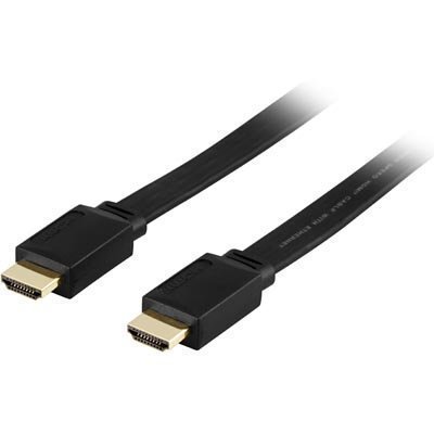 DELTACO HDMI v1.3 kaapeli 4K Ethernet 3D paluu litteä musta 2m