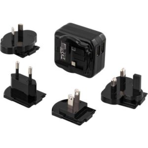 DELTACO Matkalaturi 100-240V - 5V USB 2 1A 2xUSB-porttia mu