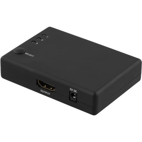 DELTACO PRIME HDMI-Switch 3 tuloa -1 lähtö HDMI 1.4b mu