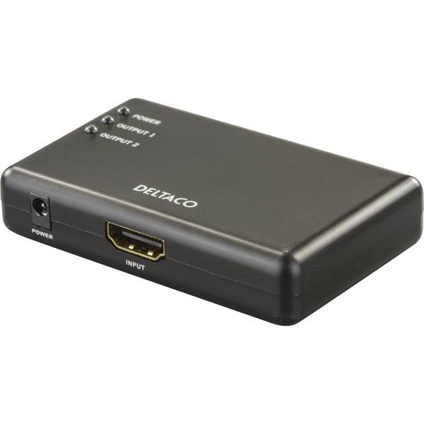 DELTACO PRIME HDMI-jakaja jossa 2 porttia 1080p 3D musta