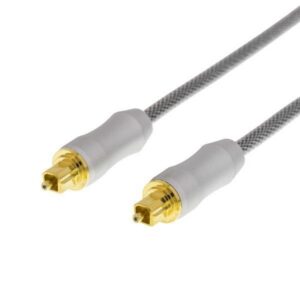 DELTACO PRIME High End Toslink Cable optinen kaapeli digitaaliselle äänelle Toslink - Toslink kullatut liittimet synteettinen kuitu tekee johdosta erittäin taipuisan 5m harmaa