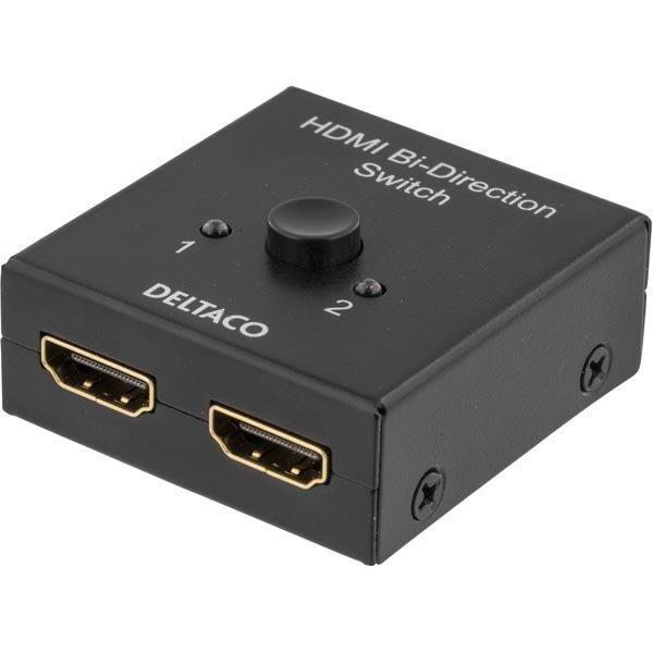 DELTACO PRIME kaksisuunt. HDMI-kytkin 1-2 tai 2-1 manuaalinen mu