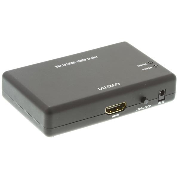 DELTACO Signaalinmuunnin VGA- HDMI skaalaaja ääni 1080p musta