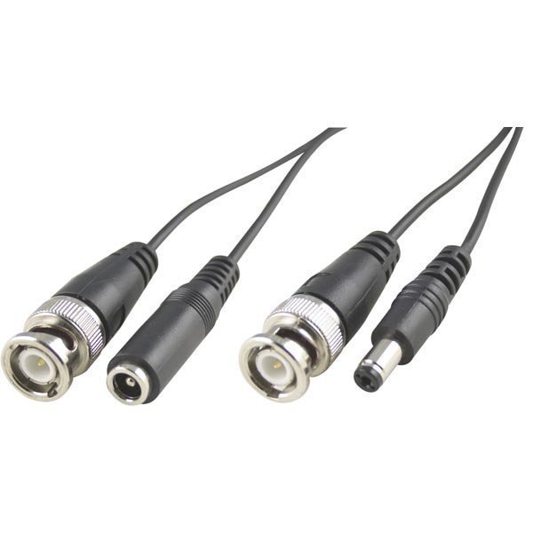 DELTACO coaxial cable with BNC and power BNC m - m 2 1mm 10m black
