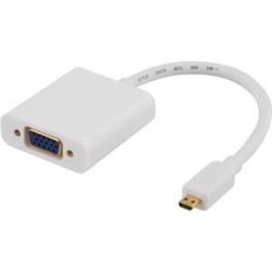 DELTACO micro HDMI - VGA-sovitin 19-pin ur -15-pin+3 5mm 0 2m val
