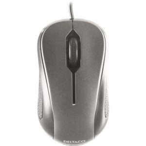 DELTACO optinen minihiiri 2 painiketta + rulla USB musta/harmaa