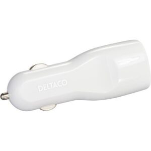 DELTACO virtasovitin tupakansytytin 12~24V - 5V 2.1A 2xUSB valk