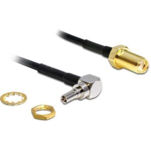 DeLOCK sovitin CRC-9 ur 90° kulma - suora SMA na 0 2m musta