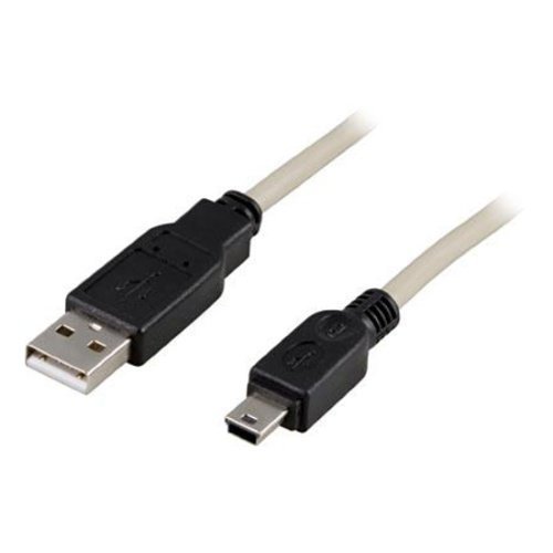 Deltaco USB 2.0 Cable A/mini B 1m Typ A Hane / Typ Mini B Hane 1m Biege