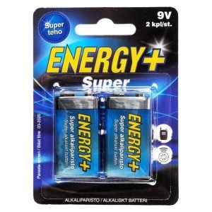 Energy+ Super 9 V Alkaliparisto 2 Kpl