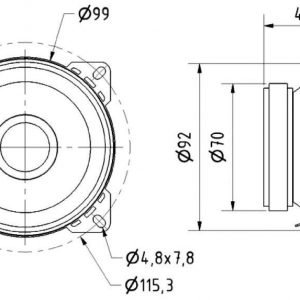 FX10 2-tie antenni kaiutin 10 cm 4 Ohm