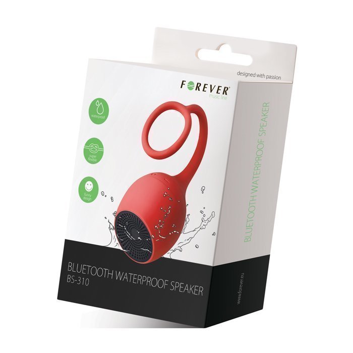 Forever BS-310 Vedenkestävä Bluetooth kaiutin - Punainen