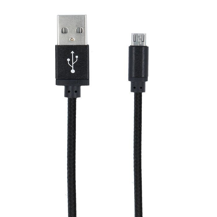 Forever Braided punottu kestävä Micro USB kaapeli 1m - Musta