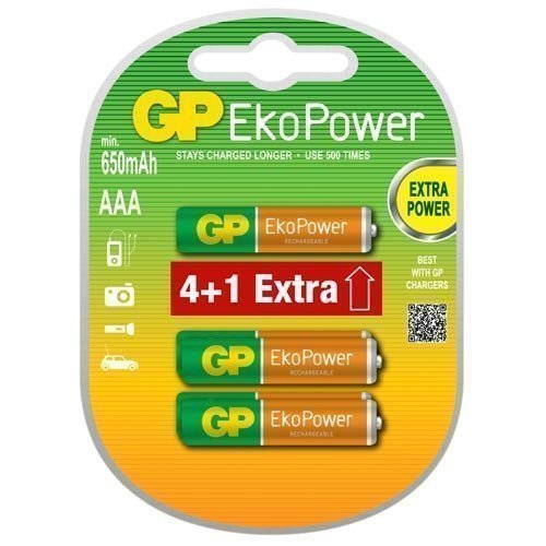 GP NIMH AAA EkoPower 4+1-pack