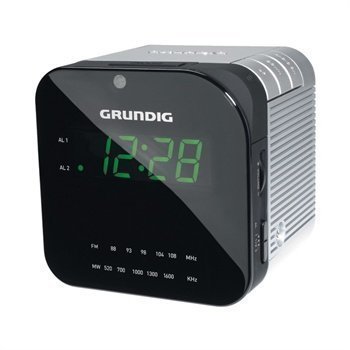 Grundig Sonoclock 590 Kelloradio Hopeinen