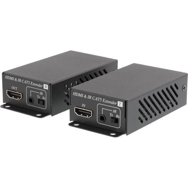 HDMI-jatke Cat5e kaapeliin HDMI 1.4 4k 3D 1080p 60m IR HDCP mu