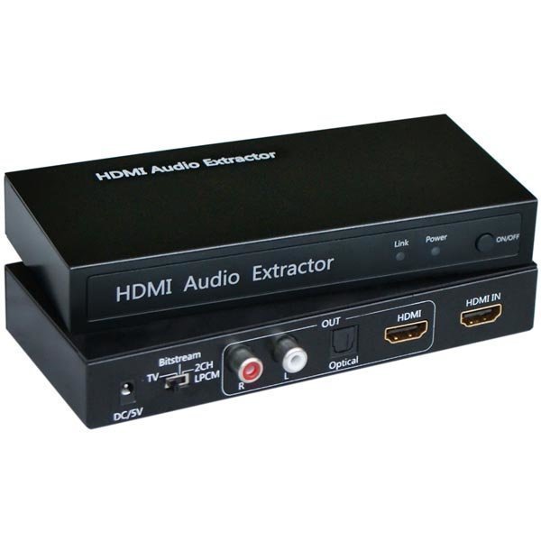 HDMI äänenmuunnin HDMI ääni - analoginen/optinen HDCP 1.2 musta
