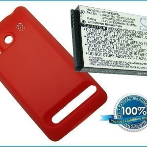 HTC EVO 4G A9292 Supersonic Extended With Red Color Back Cover yhteensopiva akku - 2200 mAh