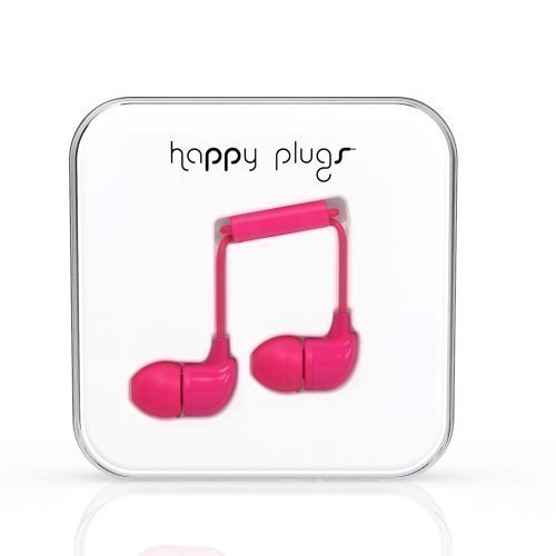 Happy Plugs In-Ear with Mic1 Cerise Pink