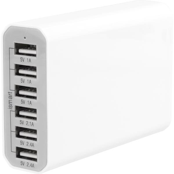 K50W-6USB - USB-latausasema 6xUSB 5V 10A valkoinen