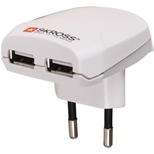 Kross Euro USB Charger - Seinälaturi 2x USB-portilla 5v 2 1A valk