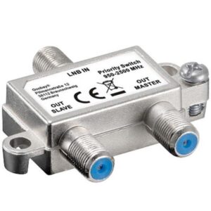 Kytkin jossa F-liitokset DVB-S2:lle 1xDVB-S2 - 2xDVB-S2 ulostulo hop