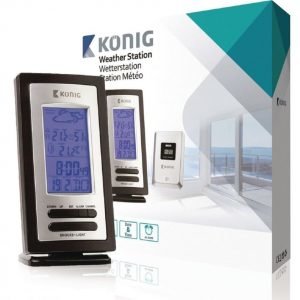 König weather station with wireless outdoor sensor and hygrometer