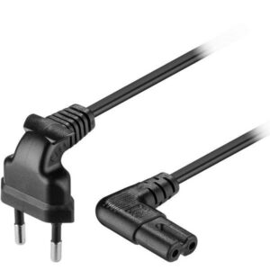 Maadoittamaton laitekaapeli kulma CEE 7/16-kulma IEC 60320 C7 1m mu