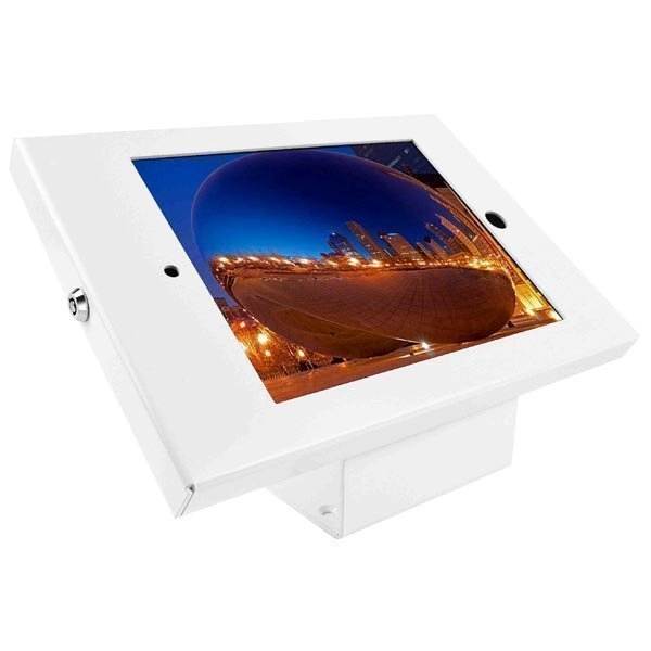 MacLocks iPad Enclosure Kiosk pöytäteline iPad lukkoreikä valk